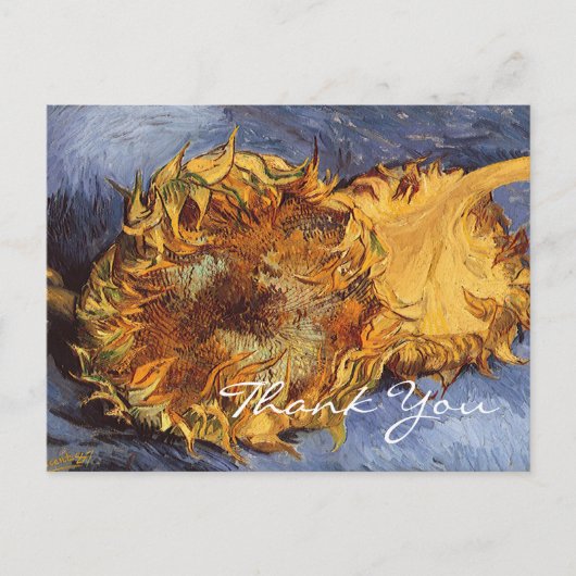 Carte Postale Les 2 Tournesols coupés de Van Gogh (Devant)