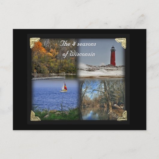 Carte Postale Les 4 saisons du Wisconsin (Devant)