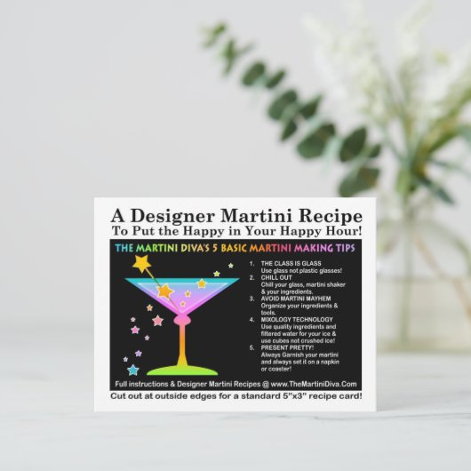 Carte postale Les 5 Conseils Martini Diva de base (Debout devant)