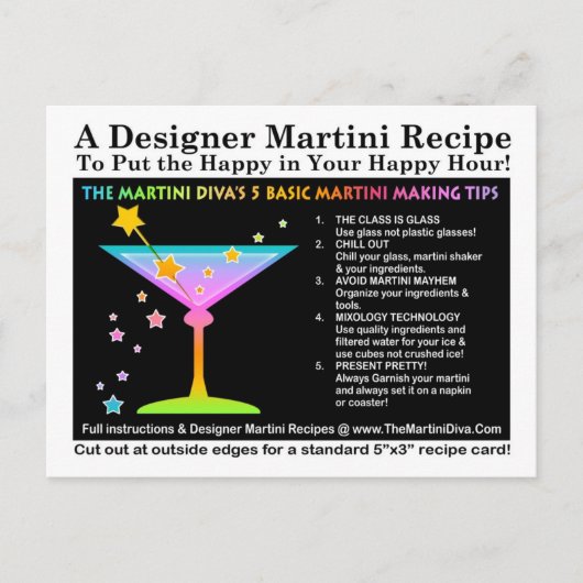 Carte postale Les 5 Conseils Martini Diva de base (Devant)