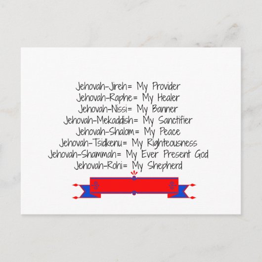 Carte Postale Les 8 noms de Dieu (Devant)