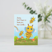 Carte Postale Les abeilles buzz Joyeux anniversaire (Debout devant)