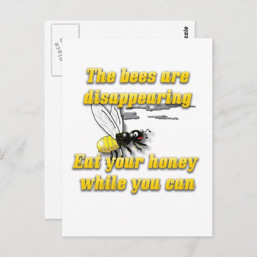 Carte Postale Les abeilles disparaissent drôle (Devant / Derrière)