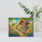 Carte Postale Les abeilles sauvages à l'hôtel Insect (Debout devant)