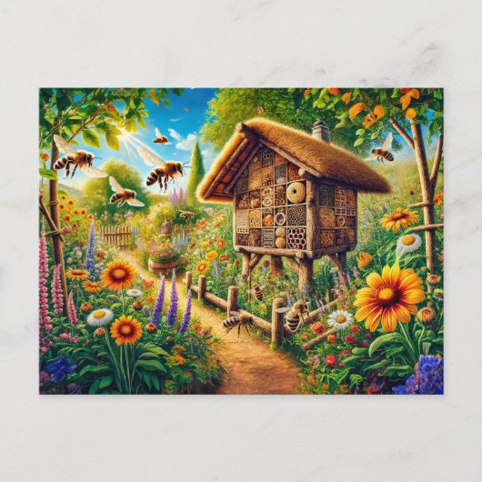 Carte Postale Les abeilles sauvages à l'hôtel Insect (Devant)