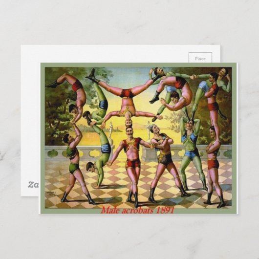 Carte Postale Les acrobates masculins (Devant / Derrière)
