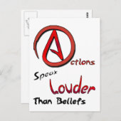 Carte Postale Les actions parlent plus fort que les croyances, s (Devant / Derrière)