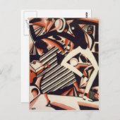 Carte Postale Les Afro-Américains des années 1920 - Dessin en de (Devant / Derrière)