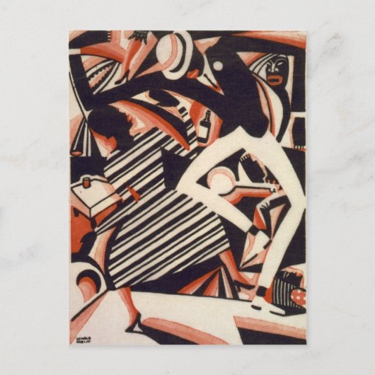 Carte Postale Les Afro-Américains des années 1920 - Dessin en de (Devant)