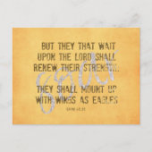 Carte Postale Les ailes comme Eagles Écriture KJV (Devant)
