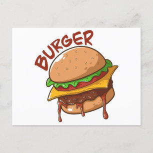 Carte Postale Les amateurs de hamburgers