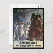 Carte Postale Les Américains combattent la Seconde Guerre mondia (Devant / Derrière)