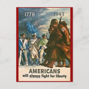 Carte Postale Les Américains combattront toujours pour la libert