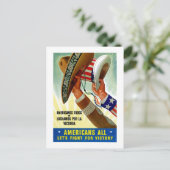 Carte Postale Les Américains tous ~ Luttons pour la victoire (Debout devant)