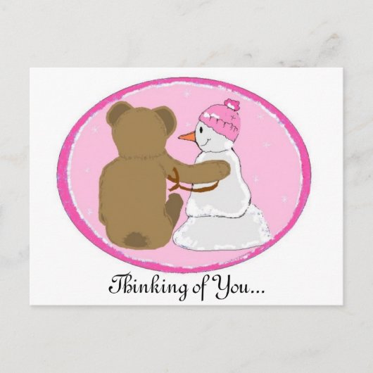 Carte Postale Les amis de la neige pensent à vous (Devant)