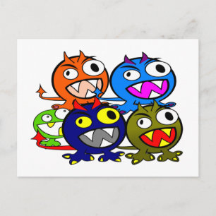 Carte Postale Les amis du monstre d'Halloween