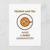 Carte Postale Les amis et le thé font une combinaison douce (2) (Devant)