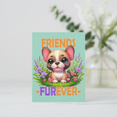 Carte Postale Les amis Furever jeu de mots. Chien de chiot de Bu (Debout devant)