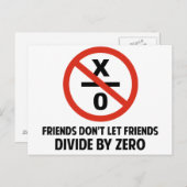 Carte Postale Les amis ne se divisent pas par zéro (Devant / Derrière)