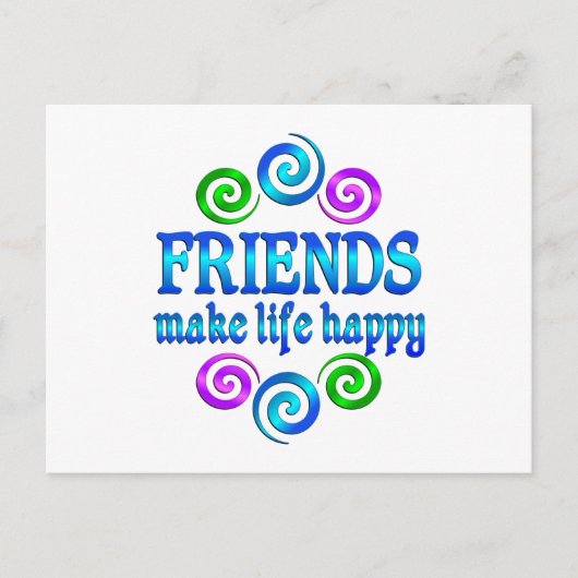 Carte Postale Les amis rendent la vie heureuse (Devant)