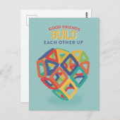 Carte Postale Les amis se construisent l'autre vers le haut Magn (Devant / Derrière)