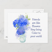 Carte Postale Les amis sont comme des fleurs qu'ils apportent un (Devant / Derrière)