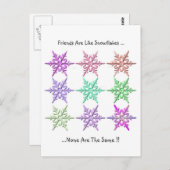 Carte Postale Les Amis Sont Comme Des Snowflakes. (Devant / Derrière)