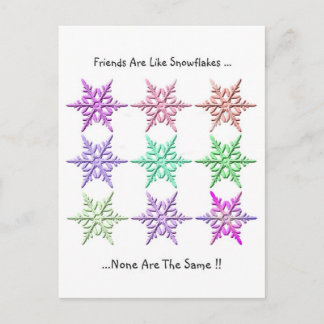Carte Postale Les Amis Sont Comme Des Snowflakes.