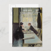 Carte Postale Les amoureux dans un café (Devant / Derrière)