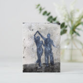 Carte Postale Les amoureux dansant sous la pluie (Debout devant)