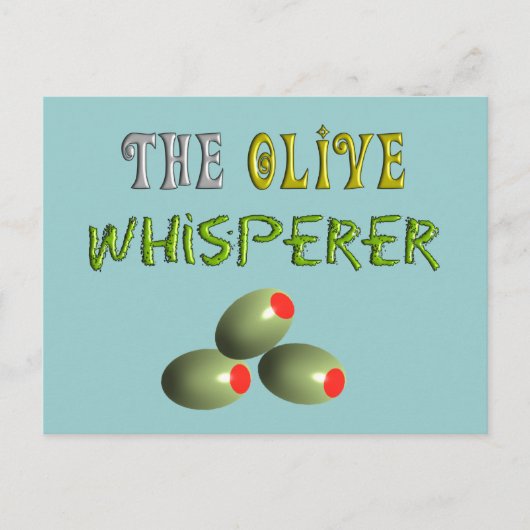 Carte Postale Les Amoureux d'Olive Cadeaux "L'Olive Whisperer" (Devant)