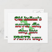 Carte Postale Les Anciens Italiens Ne Meurent Jamais, Ils Ne Son (Devant / Derrière)