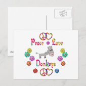 CARTE POSTALE LES ÂNES DE PAIX AIMENT (Devant / Derrière)