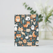 Carte Postale Les animaux adorables design vert décor (Debout devant)