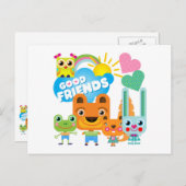 Carte Postale Les animaux bons amis (Devant / Derrière)