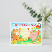 Carte Postale Les animaux de ferme Joyeux anniversaire (Debout devant)