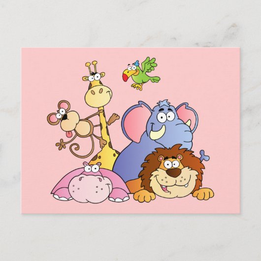 Carte Postale Les animaux de la jungle (Devant)