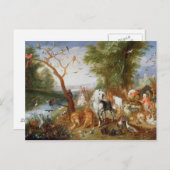 Carte Postale Les animaux entrant dans l'arche de Noé (Devant / Derrière)