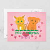 Carte Postale Les animaux laissent des empreintes sur nos coeurs (Devant / Derrière)