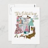 Carte Postale 'les années 50 Cocktail heure (Devant / Derrière)