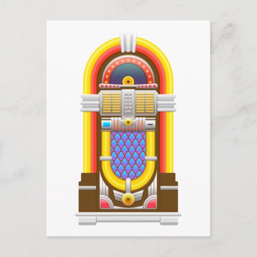 Carte Postale les années 50 juke-box à l'ancienne (Devant)