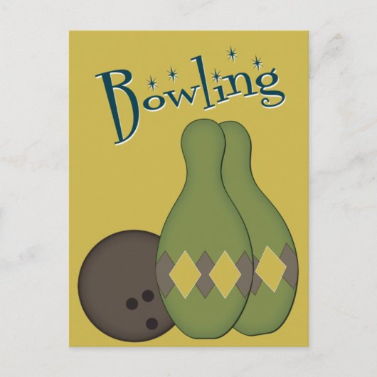 Carte Postale les années 50 Retro Bowling (Devant)