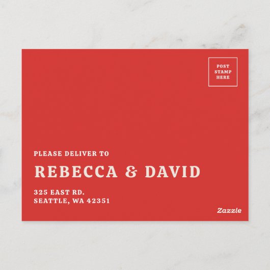 Carte Postale Les années 70 rétro Super mignon rose et rouge RSV (Dos)