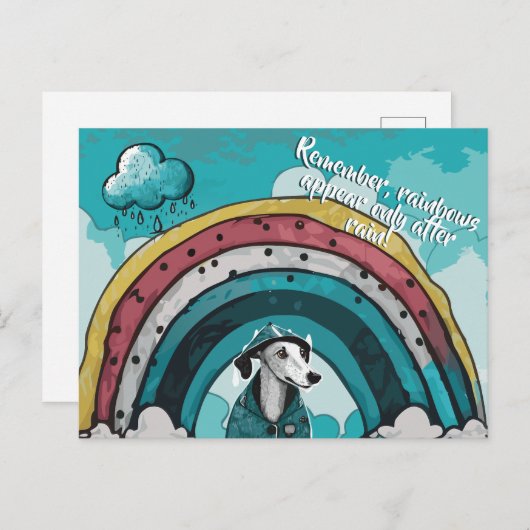 Carte Postale Les arcs-en-ciel apparaissent seulement après la p (Devant / Derrière)