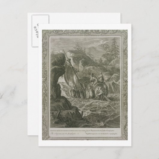 Carte Postale Les Argonauts Passe les Symplegades (gravure) (Devant / Derrière)