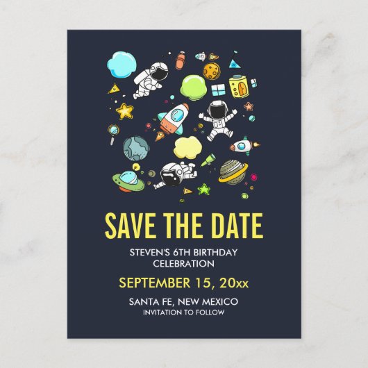 Carte Postale Les astronautes et les roquettes de l'espace extra (Devant)