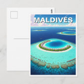 Carte Postale Les atolls des Maldives Océan Indien (Devant / Derrière)