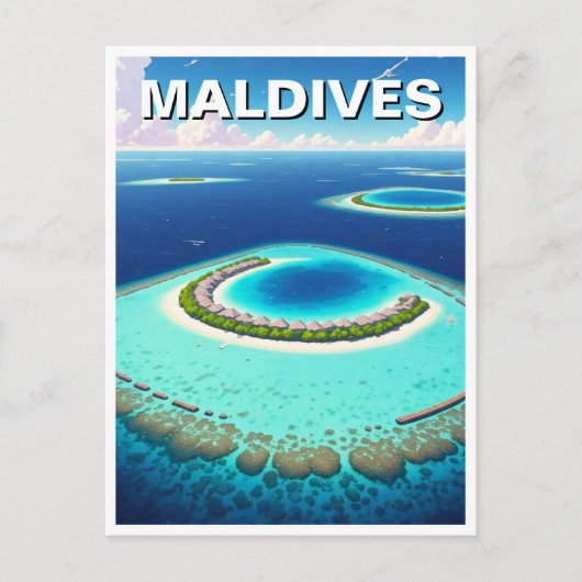 Carte Postale Les atolls des Maldives Océan Indien (Devant)