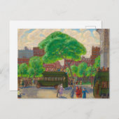 Carte Postale Les autobus sur la place par John Sloan (Devant / Derrière)
