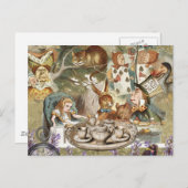 Carte Postale Les Aventures d'Alice au Pays des Merveilles Thé à (Devant / Derrière)